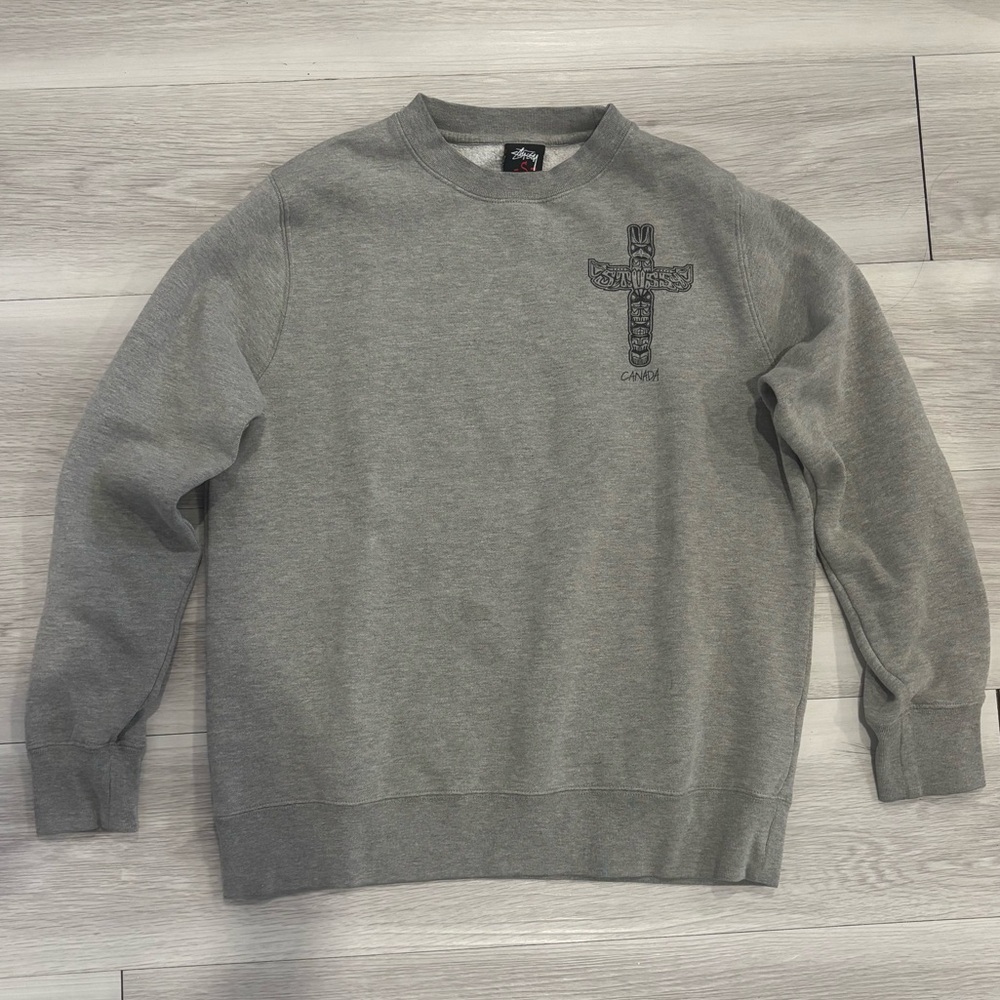 Stussy grey Canada Totem crewneck